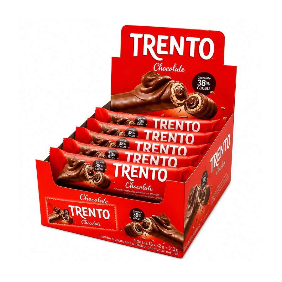 Trento Chocolate Caixa C16 Wafer Crocante...