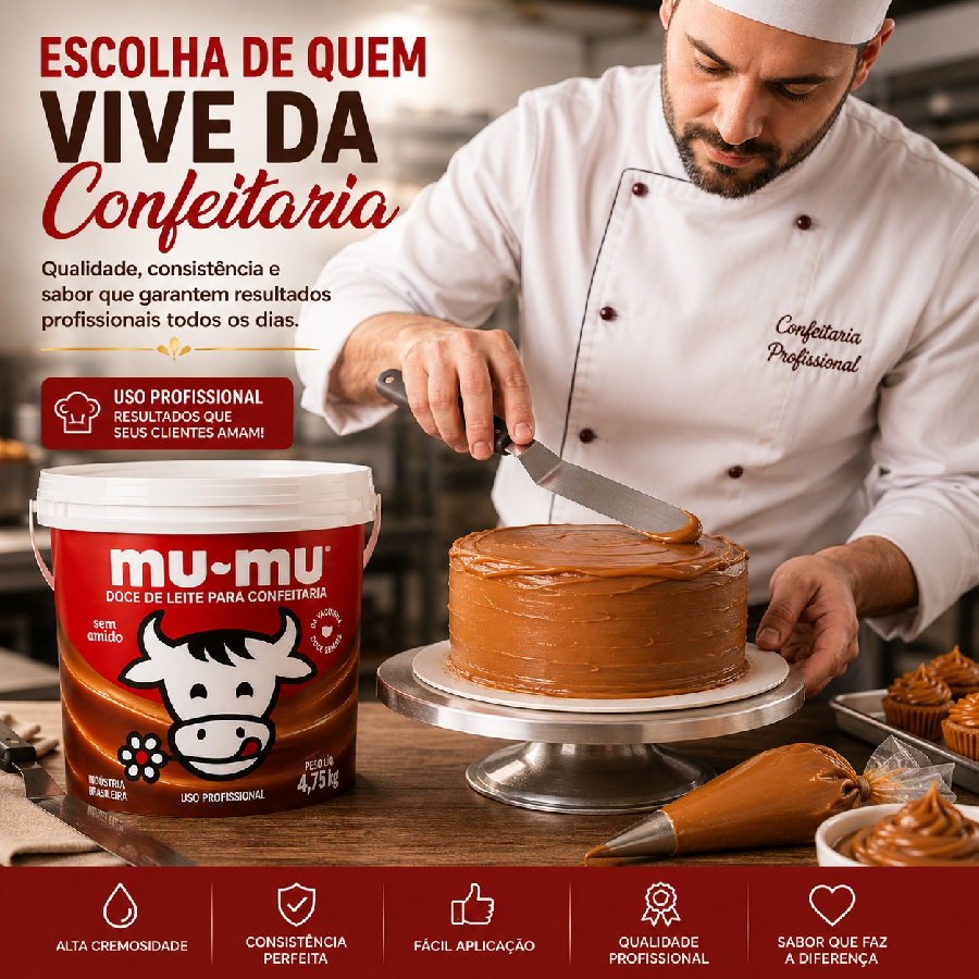 DOCE DE LEITE MU-MU 4,75KG PARA CONFEITAR...