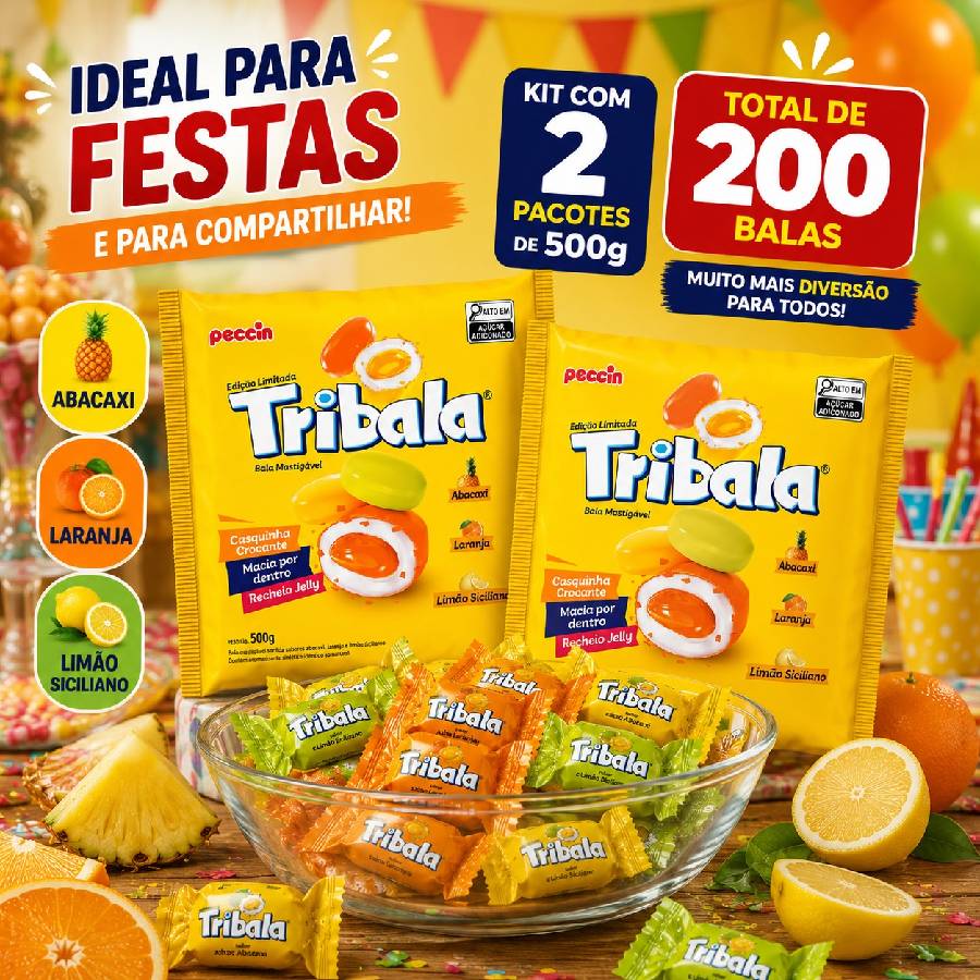 Kit 2 Bala Tribala Sortida 500g Recheio J...