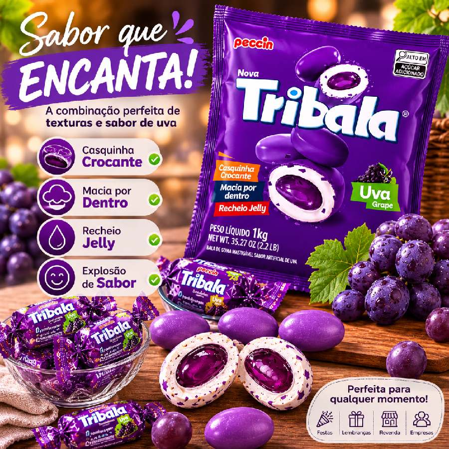 Bala Tribala Uva Kit 200 Balas Original P...