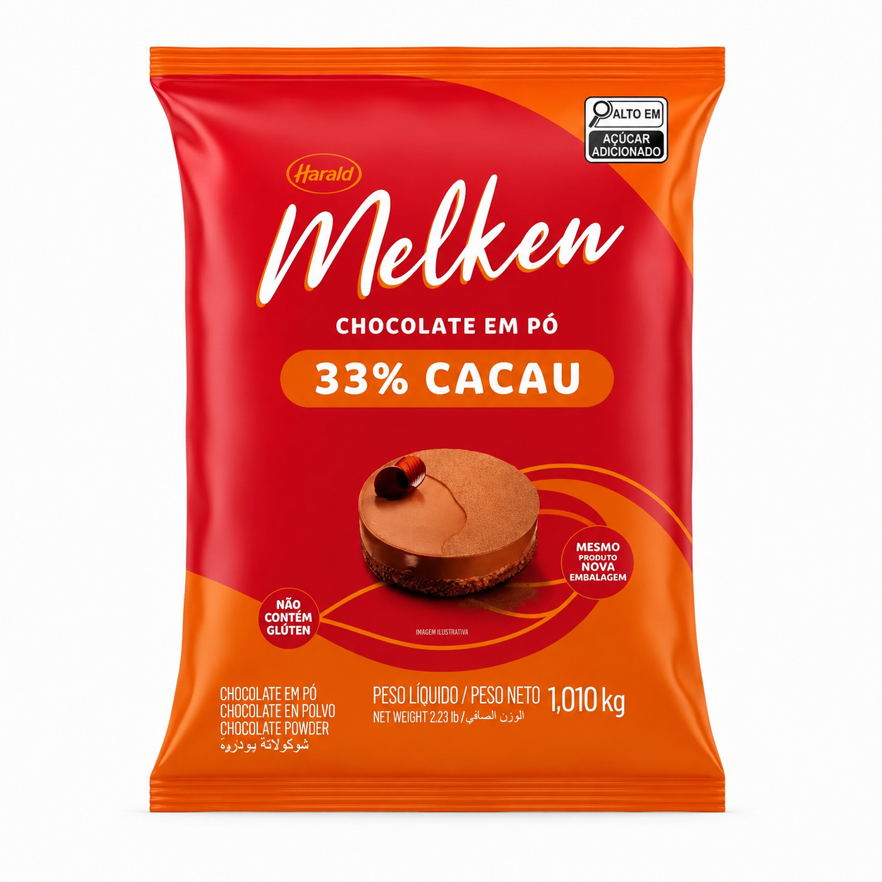 Chocolate Em Pó Melken 33% Cacau Confeit ...