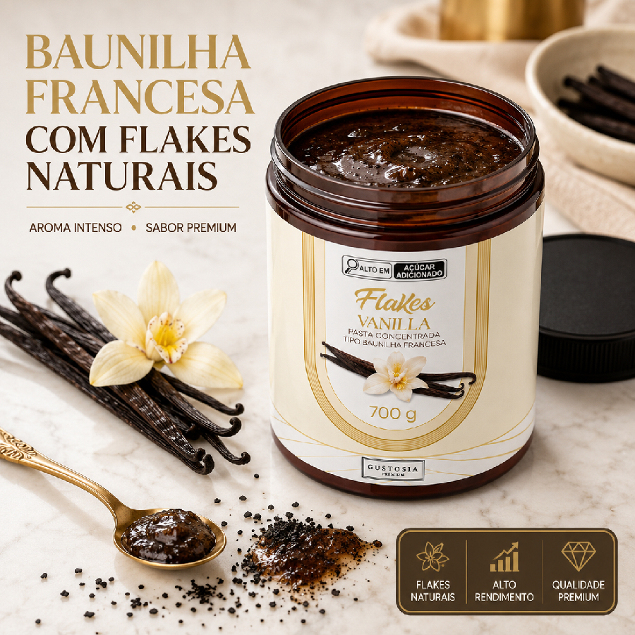 Flakes Vanilla Pasta Baunilha Francesa 70...