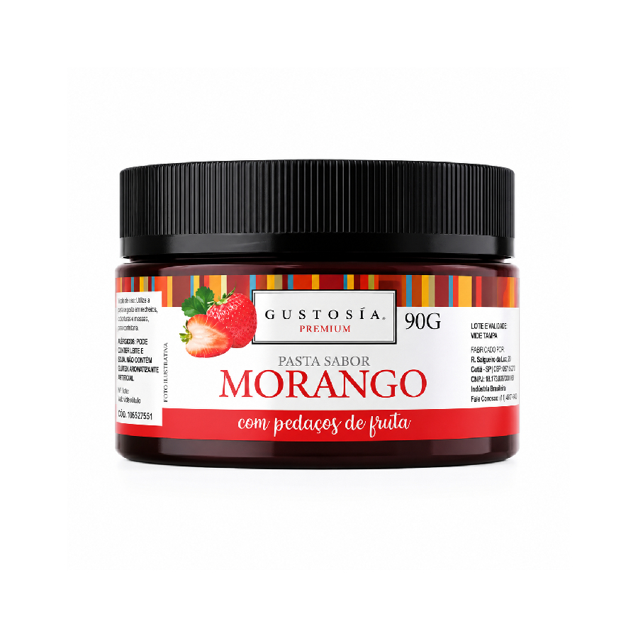 Pasta Gustosia Morango 90g Com Pedaços Da...