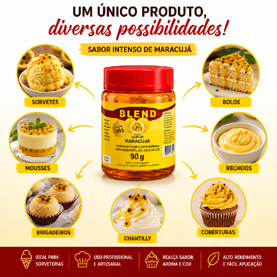 Pasta Saborizante Maracujá 90g Confeitari...