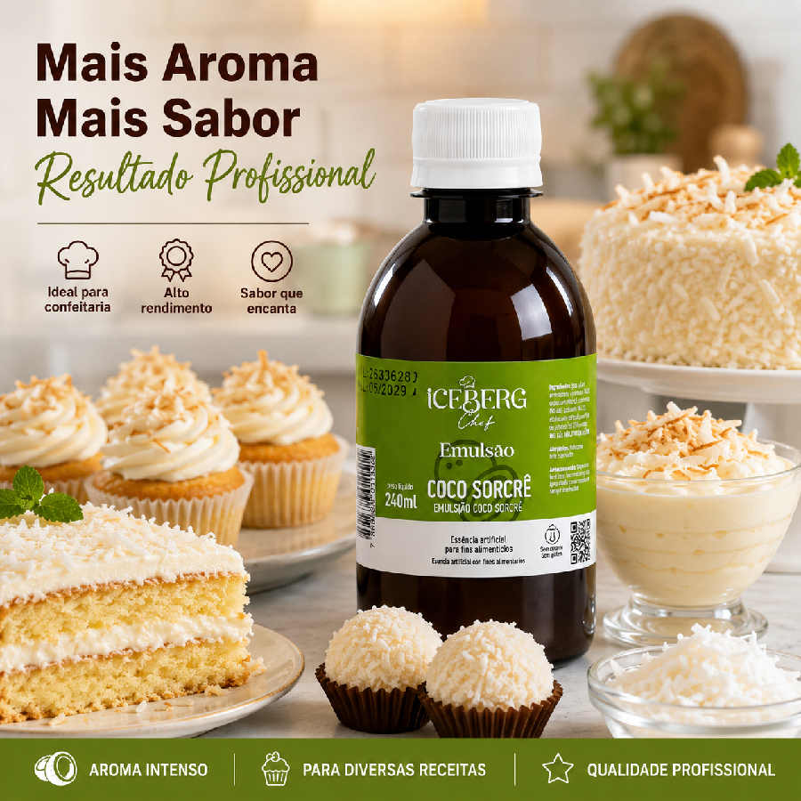 Emulsão Coco Sorcrê 240ml Iceberg Chef Al...