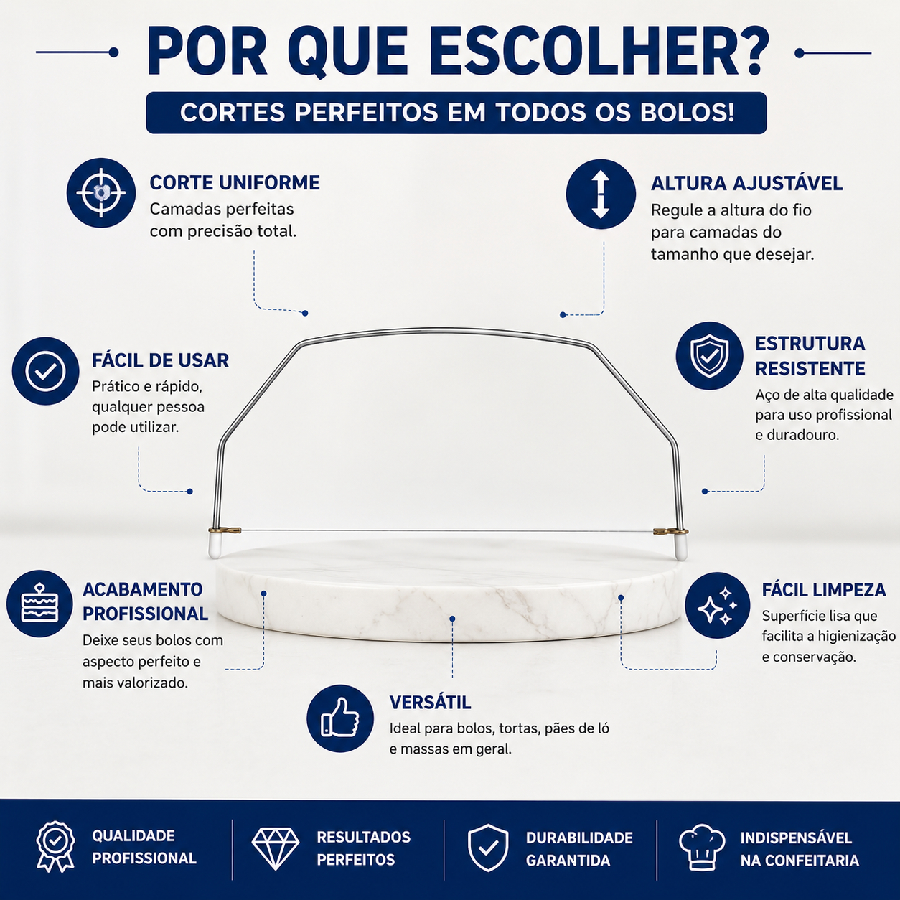 Cortador Manual Para Bolo Ajustável Fatia...