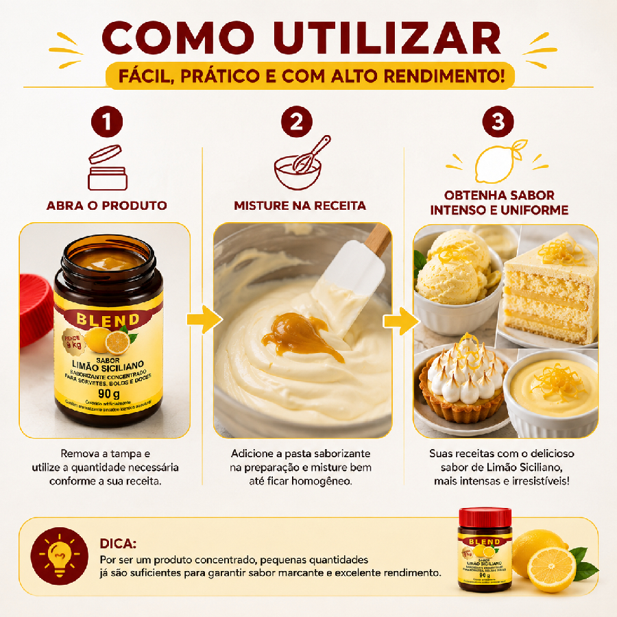 Blend Pasta Saborizante Limão Siciliano 9...