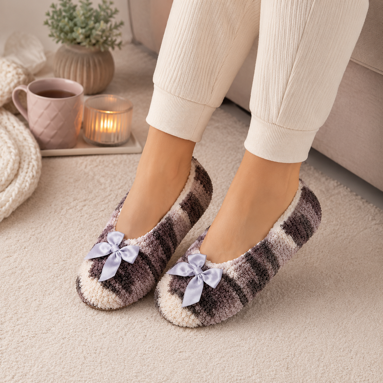 Pantufa Feminina Peludinha Meia Sapatilha...
