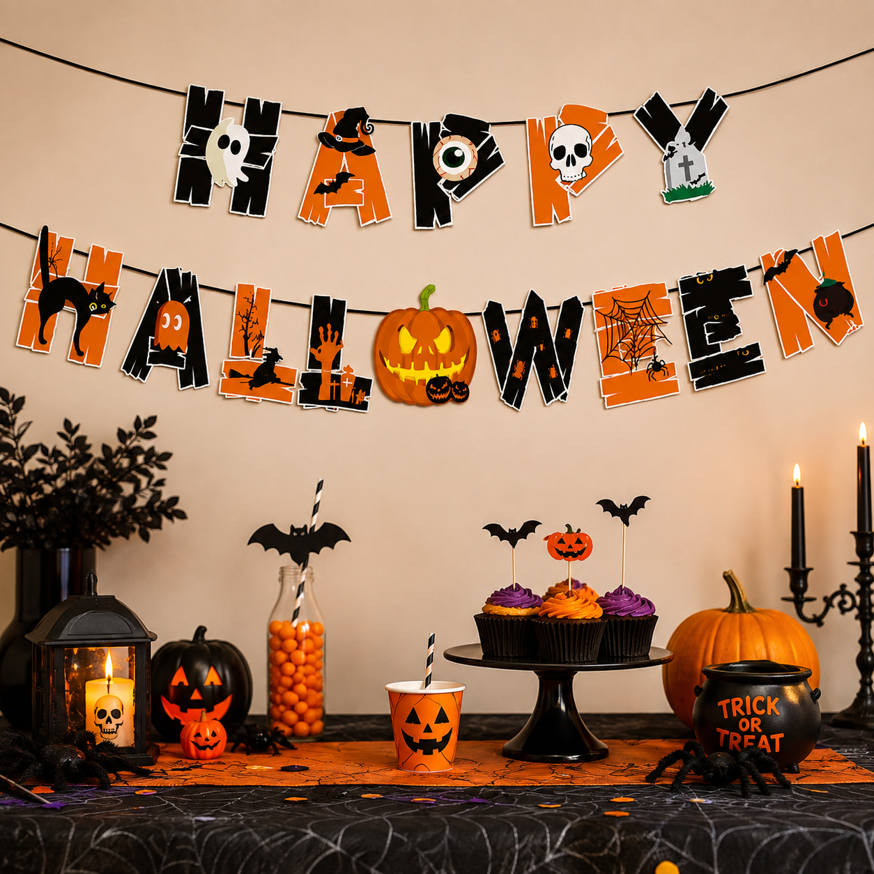 Bandeirola Halloween Happy Halloween Deco...