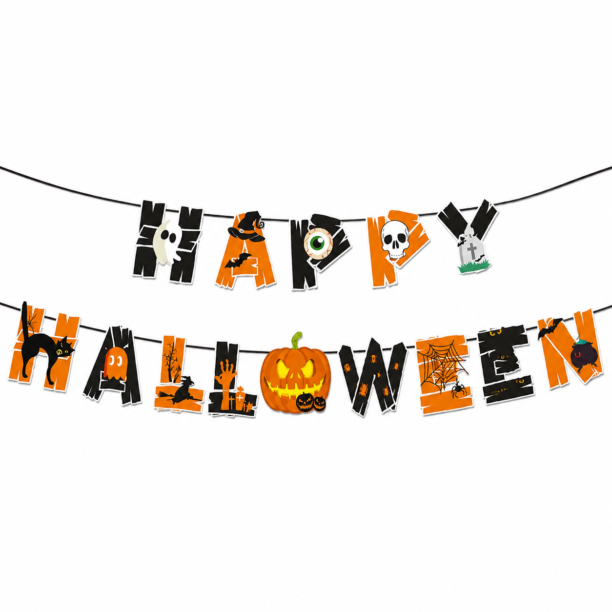 Bandeirola Halloween Happy Halloween Deco...