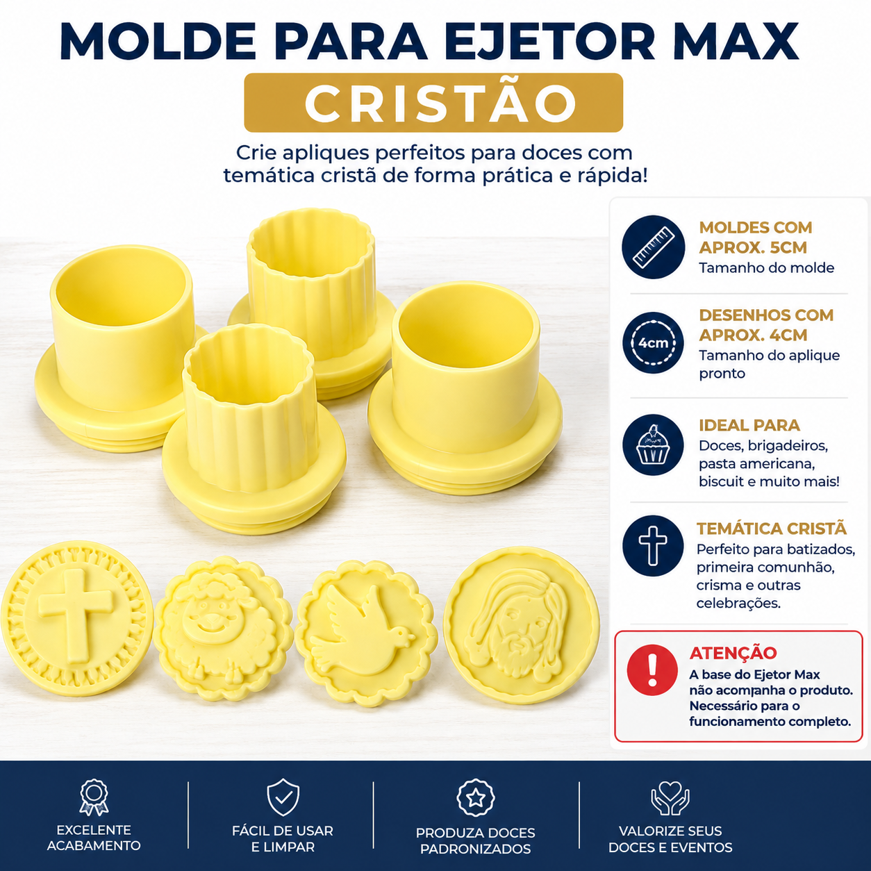 Molde Ejetor Max Cristão Aplique Doces Pe...