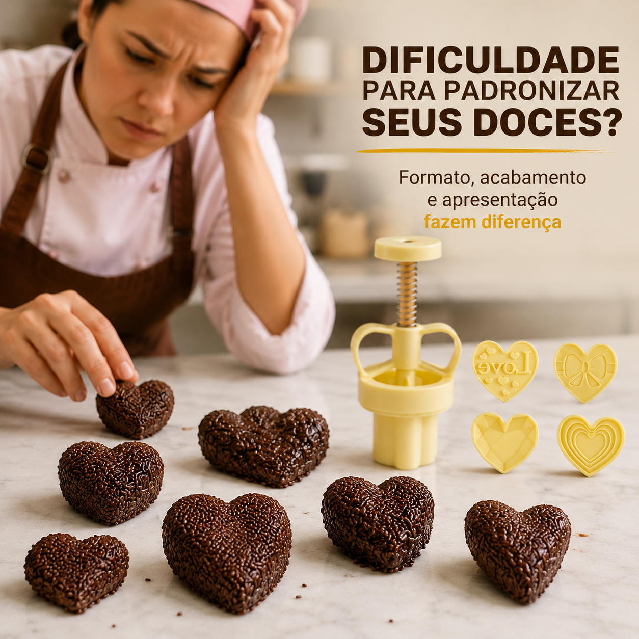 Kit Ejetor Max Corações Modelador Doces B...