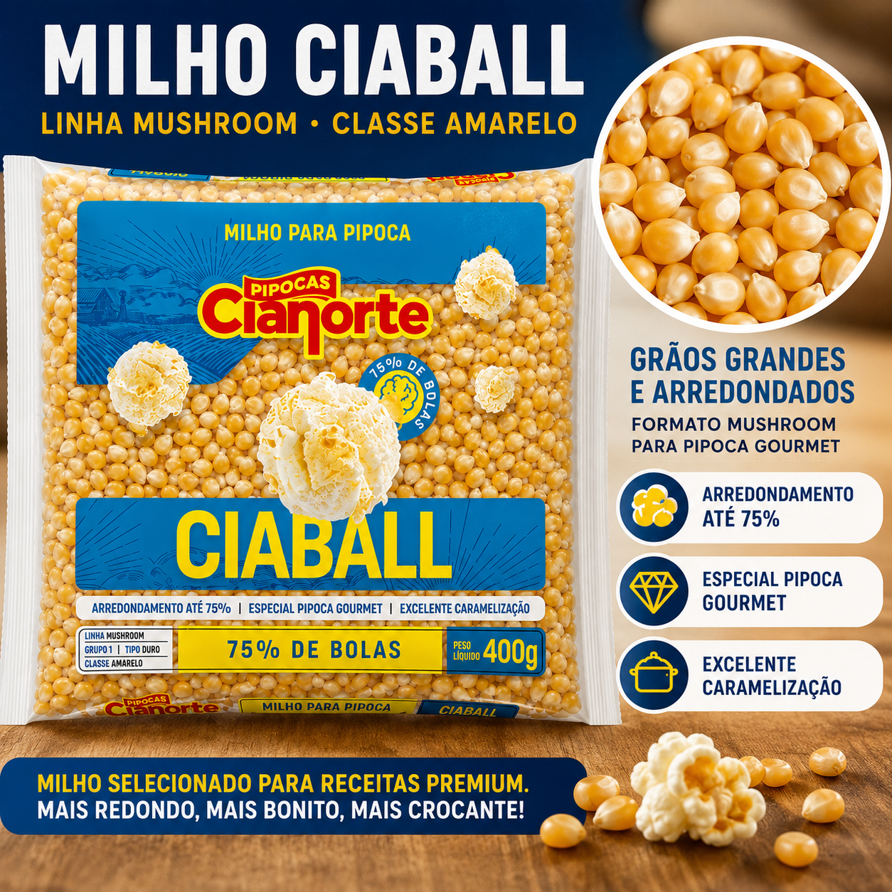 Milho Ciaball Pipoca Gourmet Mushroom Red...