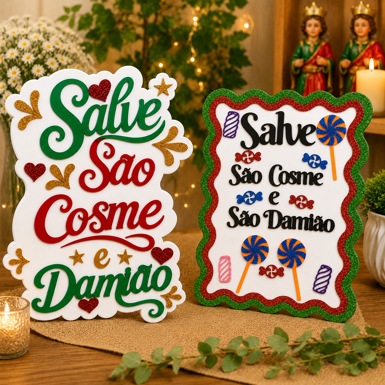 Kit Painel São Cosme Damião EVA Decoração...
