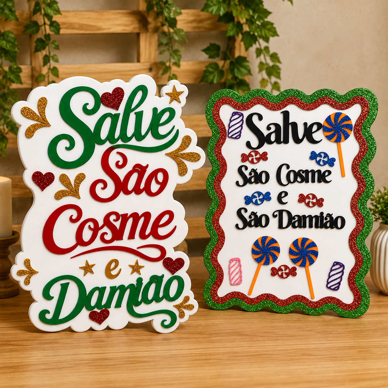 Painel EVA São Cosme São Damião Decoração...