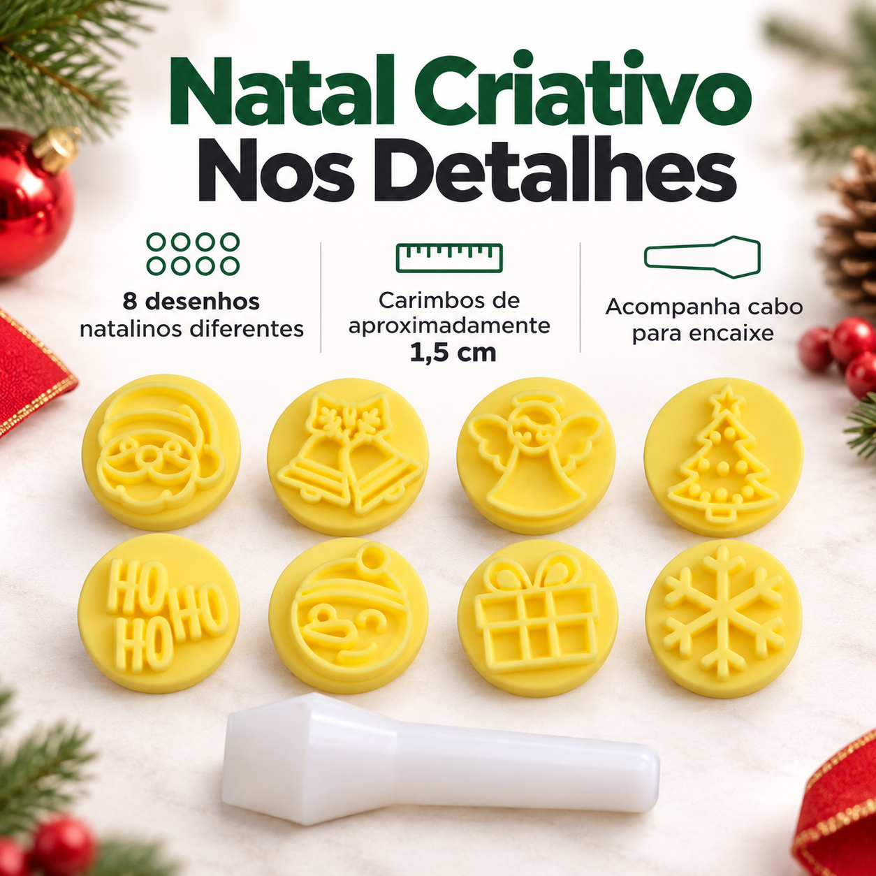 Kit Carimbo Natal Confeitaria 8 Carimbos ...