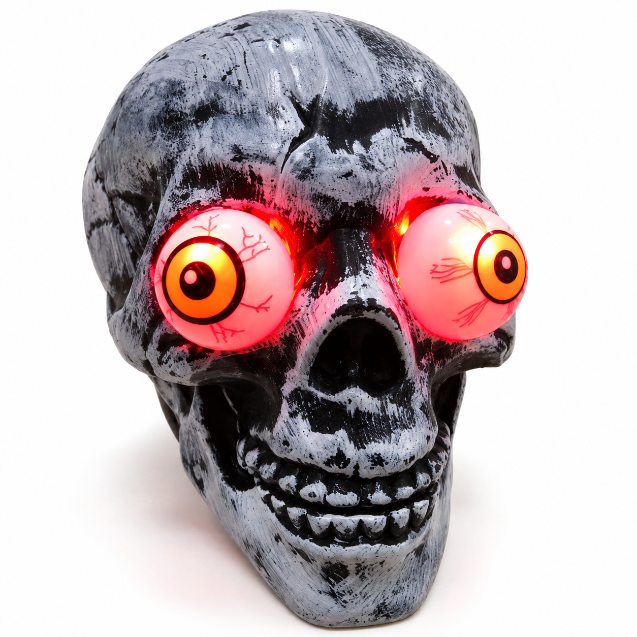 Caveira Com Olhos LED Vermelhos Hallowee ...