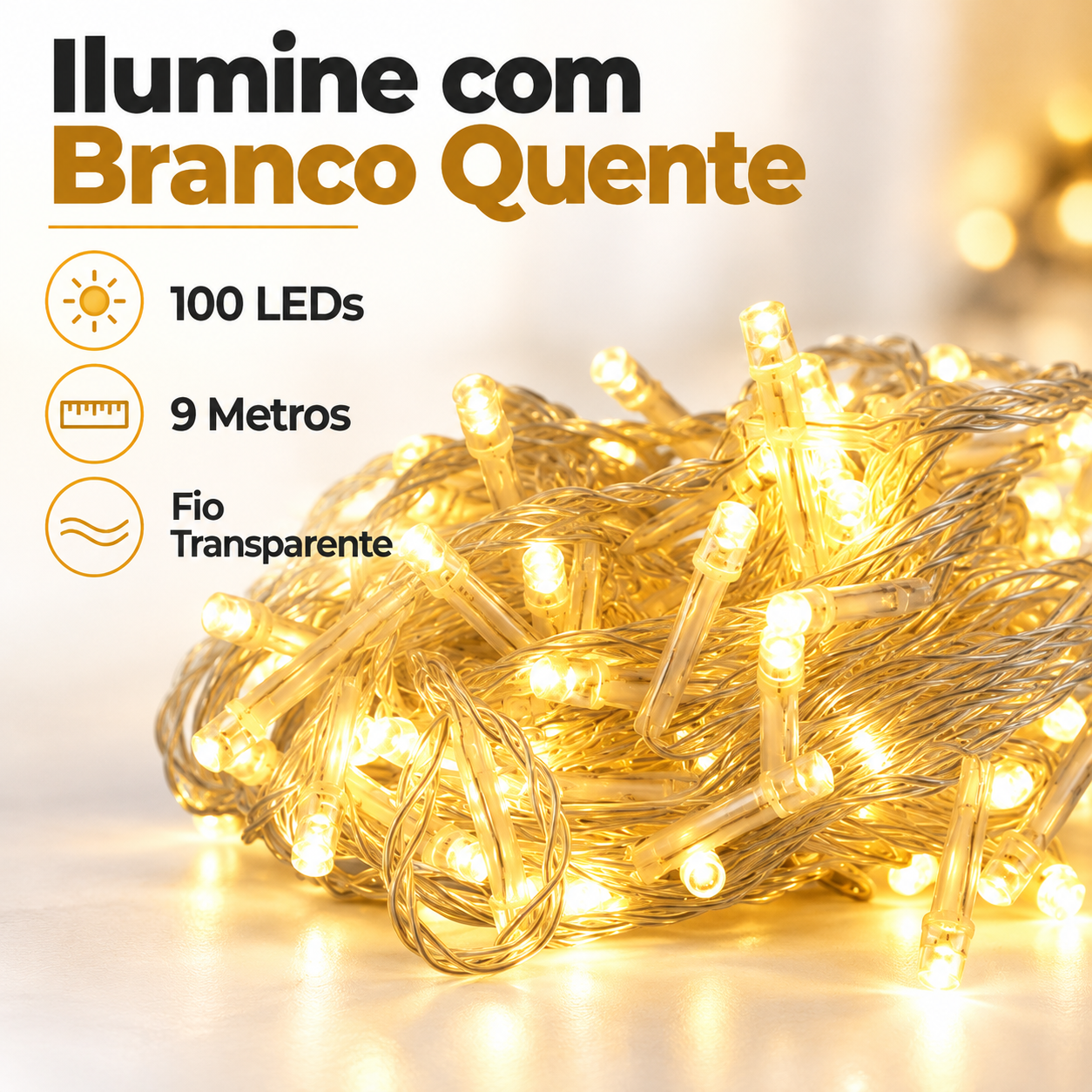Pisca Pisca Natal LED 100 Leds Luz Branco...