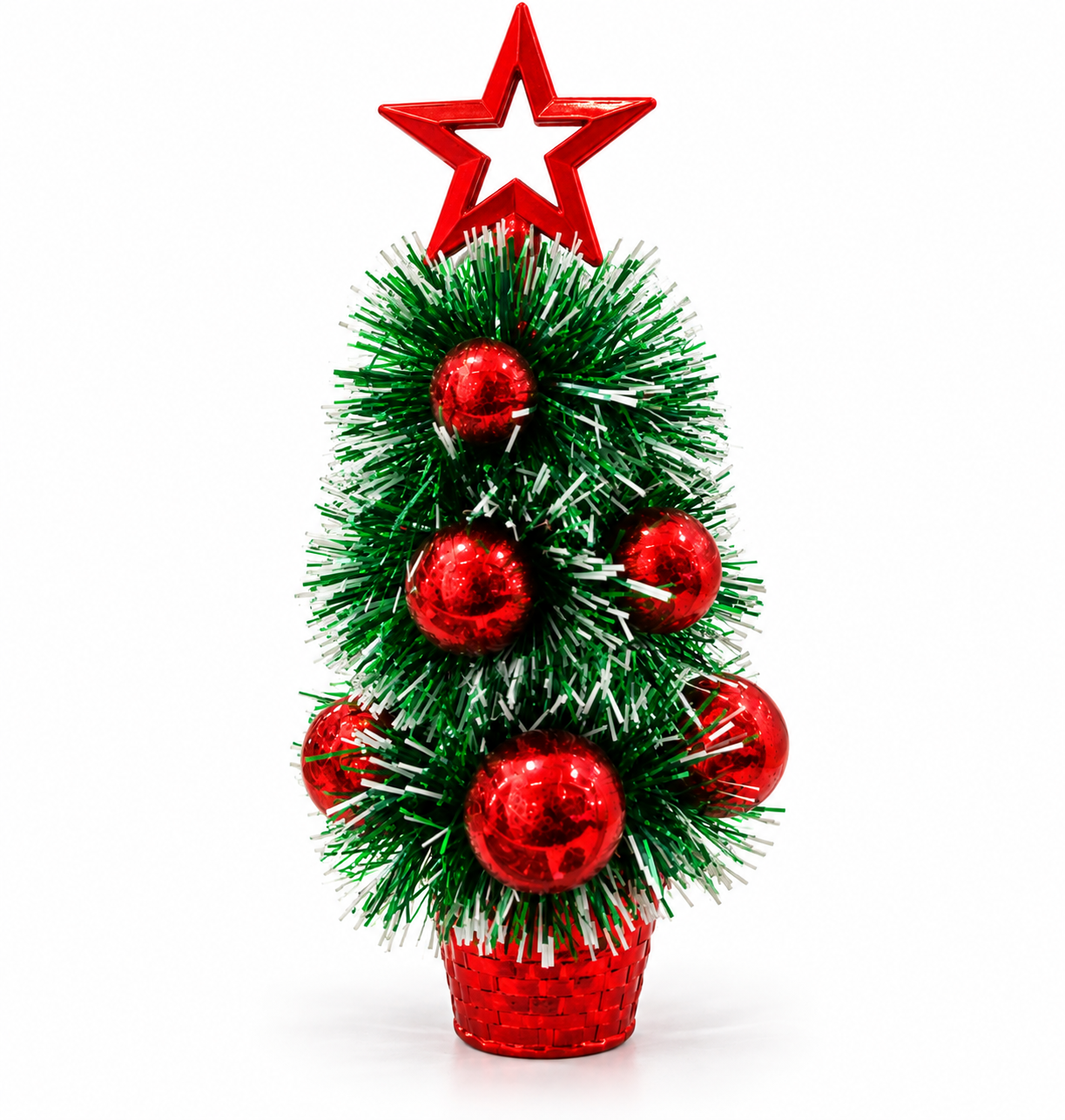 Mini Árvore Natal 20cm Vermelho Enfeitada...