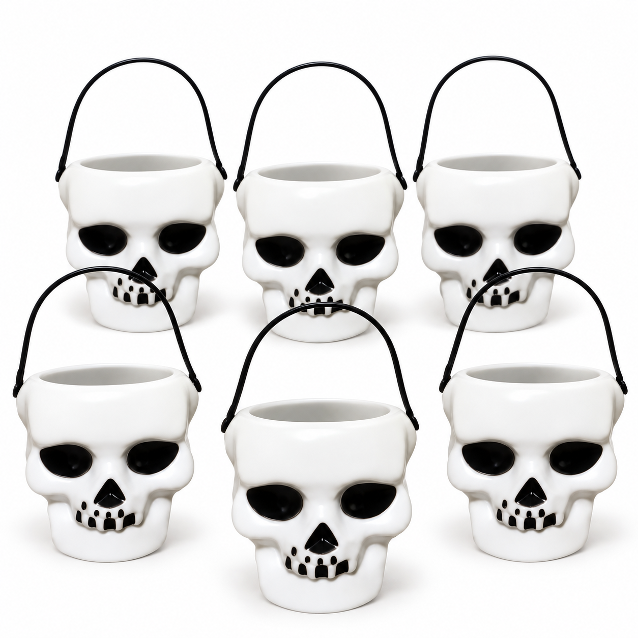 Baldinho Caveira Kit 6 Mini Baldes Hallow...