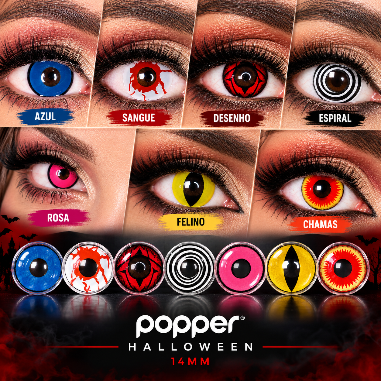 Lentes Variações Halloween 14mm Popper F ...