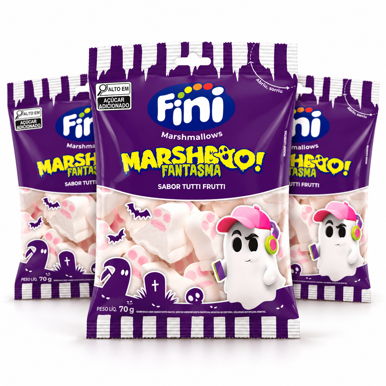 Kit 3 Fini Marshboo Fantasma 70g Tutti Fr...