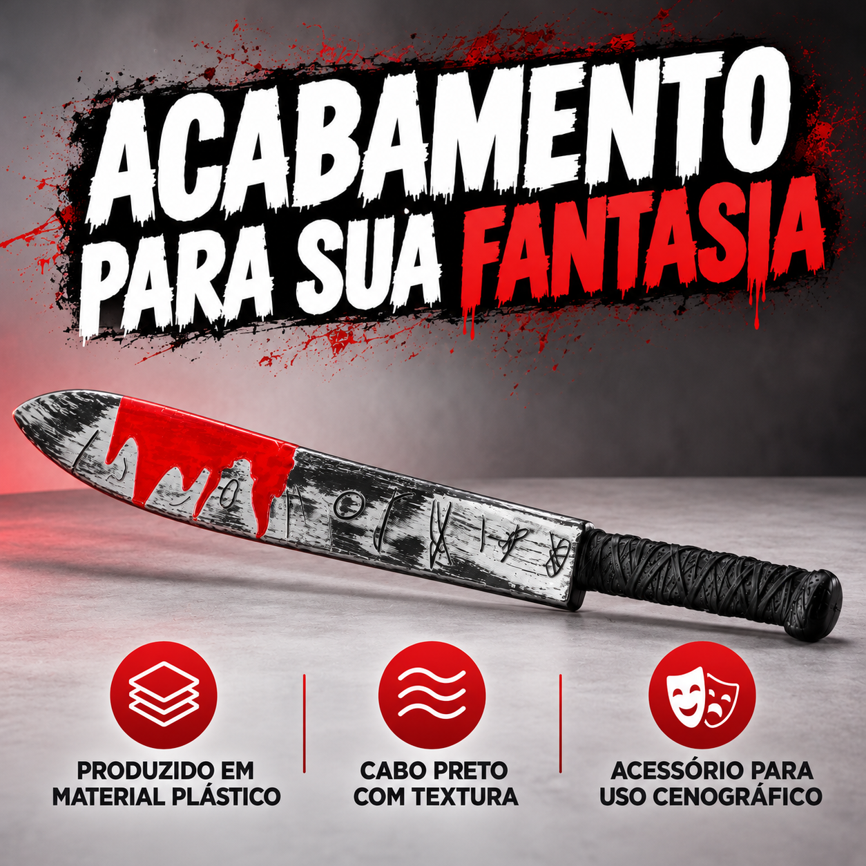 Facão Jason Acessório Grande 70cm Fantasi...