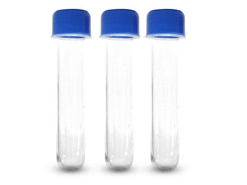 Tubete 12,5 cm Transparente com Tampa Azu...