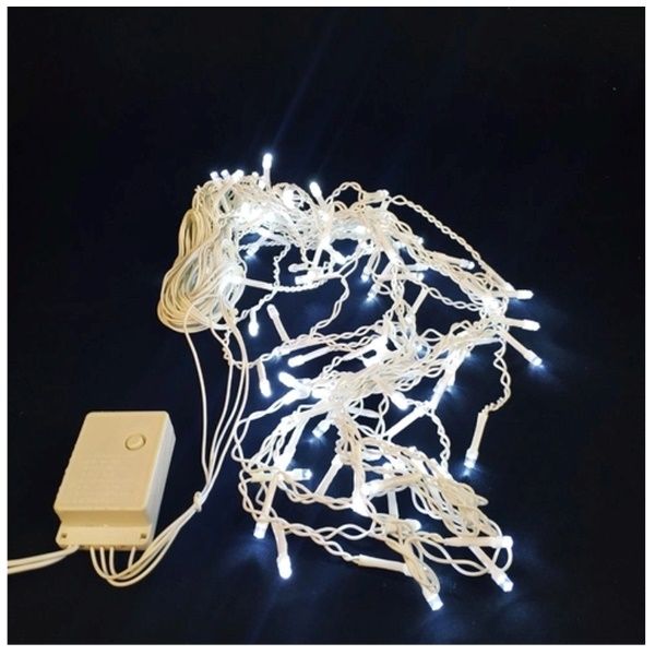 Cascata 100 LEDs Branco Frio 8 Funções 3m 