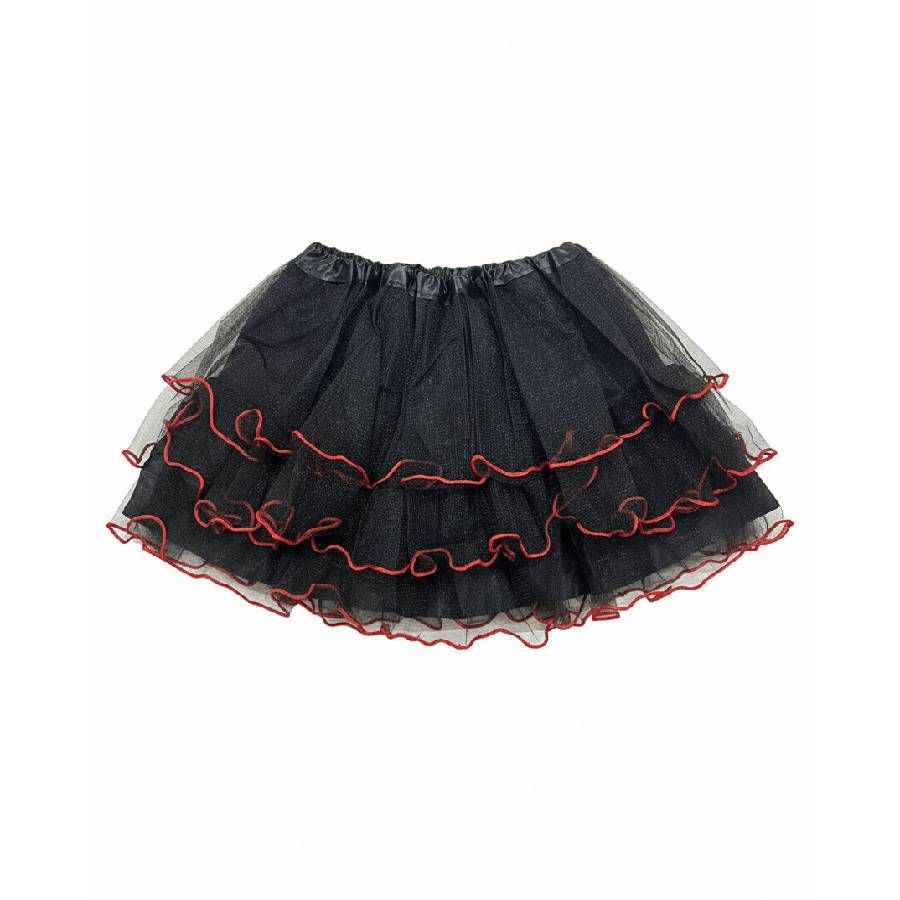 SAIA PRETA COM VERMELHO 35 CM