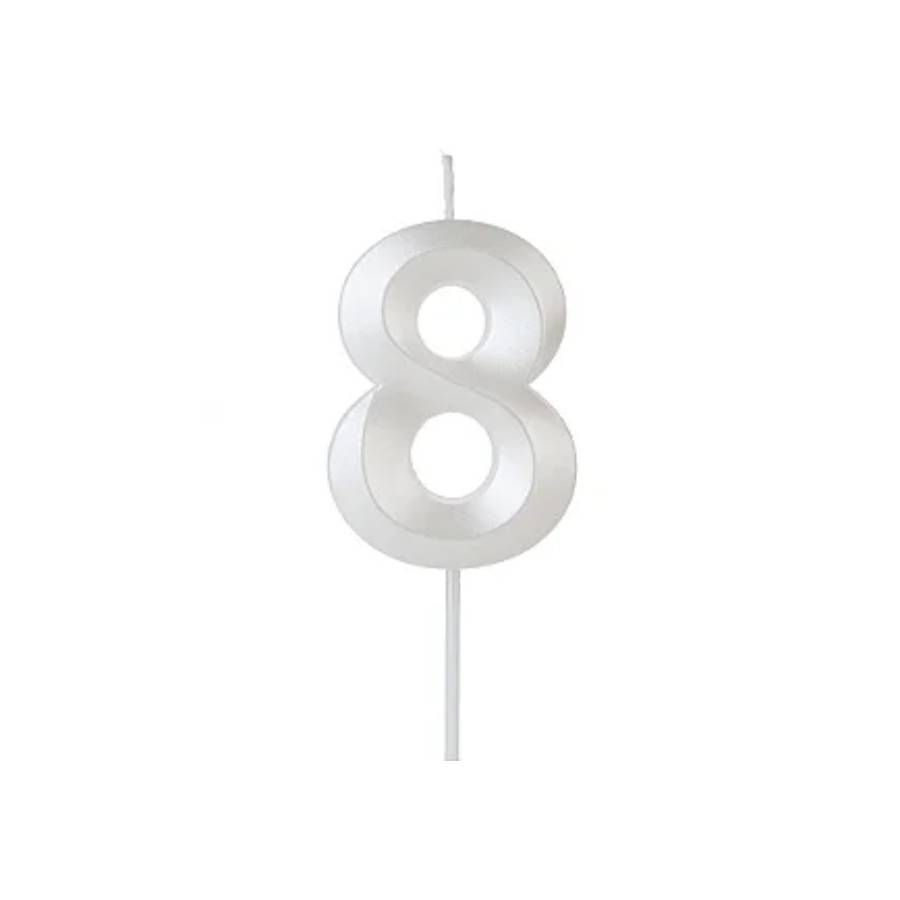 Vela Mini Design Nº8 - Cores - Silver Festas