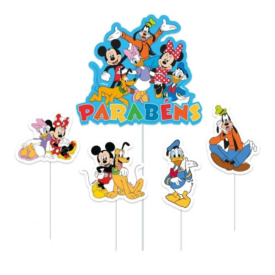 Decoração de Bolo Mickey e Amigos – 5 uni...