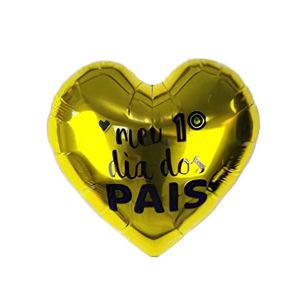 Balão Dourado Coração Dia dos Pais 45cm –...