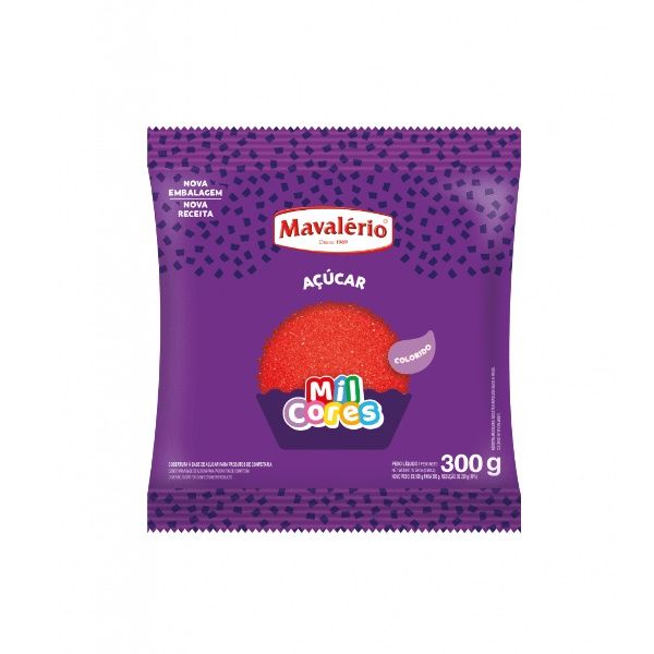 Açúcar Colorido Vermelho 300g – Mavalério