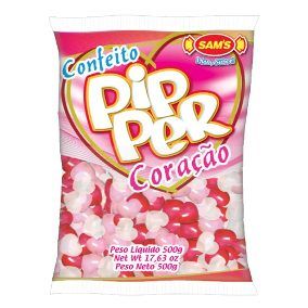 Confeito Pipper Coração Vermelho Colorido...