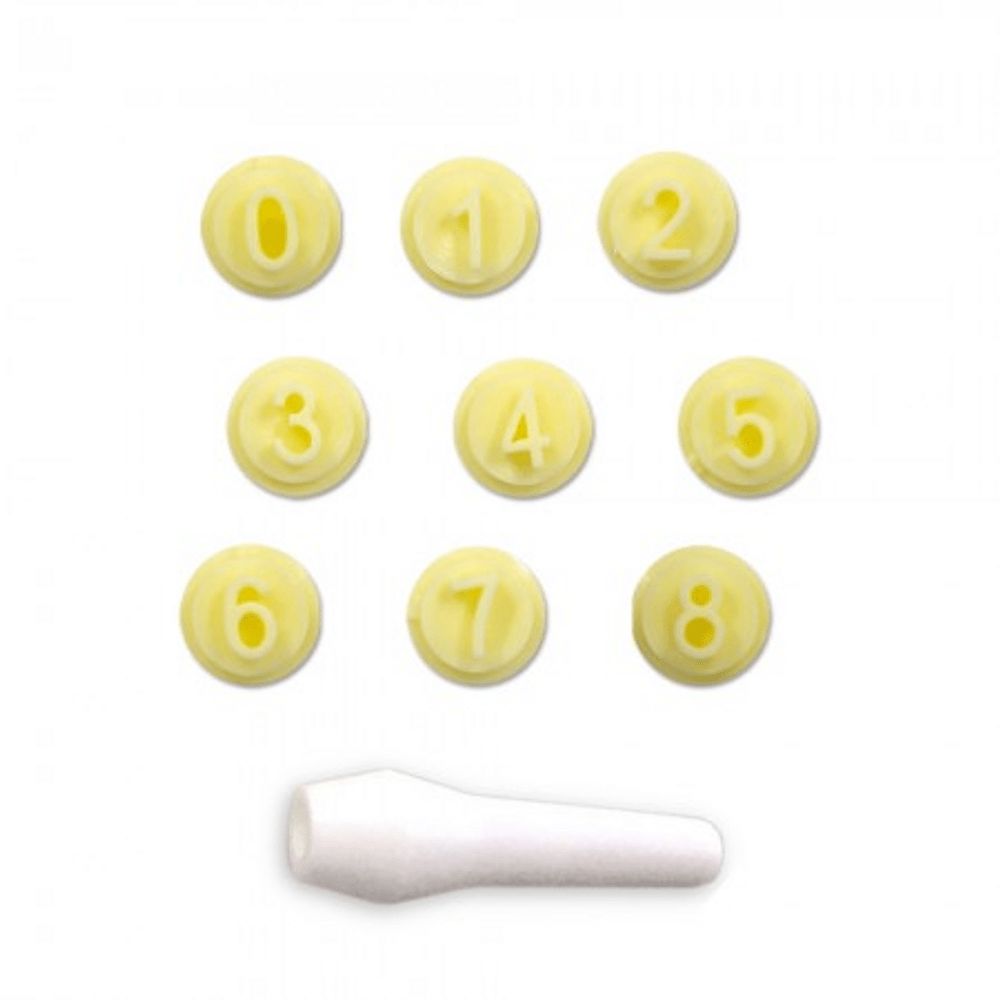 KIT CARIMBOS NUMEROS AMARELO