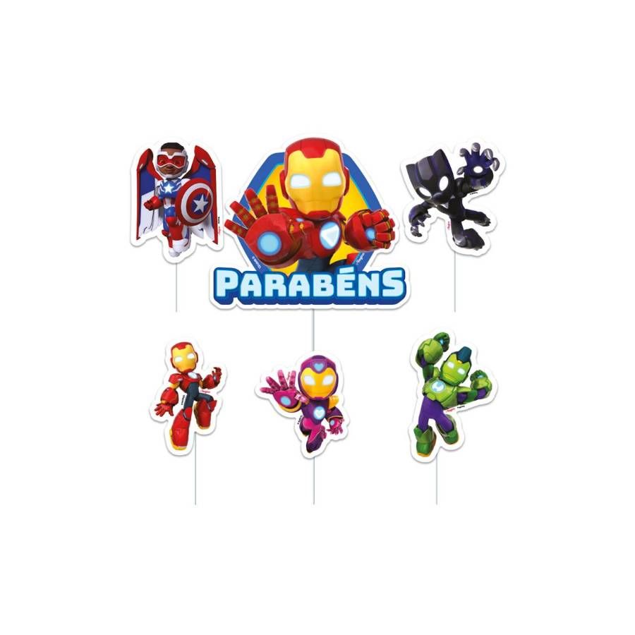 Decoração de Bolo Iron Man e Seus Amigos ...