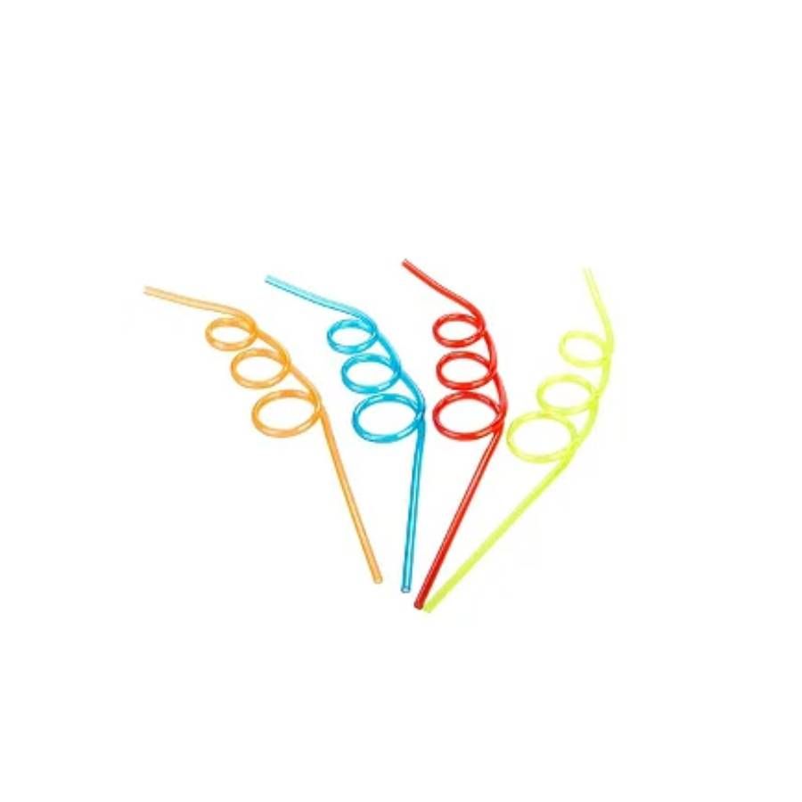 Canudo Espiral Rígido Cores Diversas