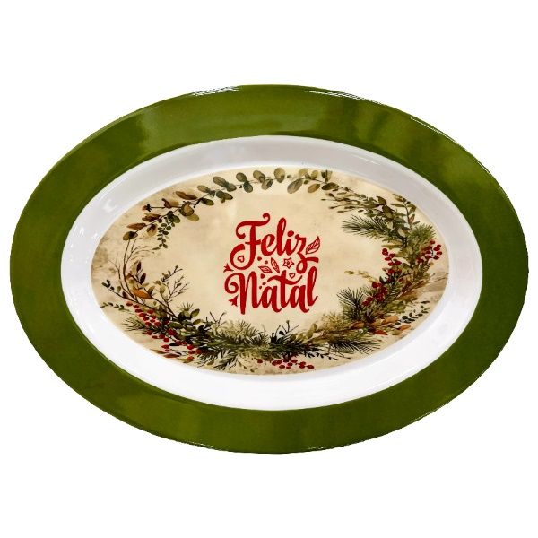 Prato de Melamina Oval – Guirlanda – 35cm...