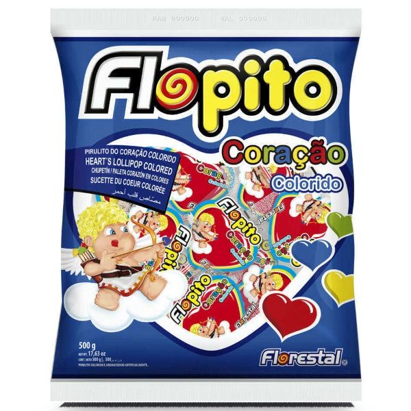 Pirulito Flopito Coração Colorido 500g – ...