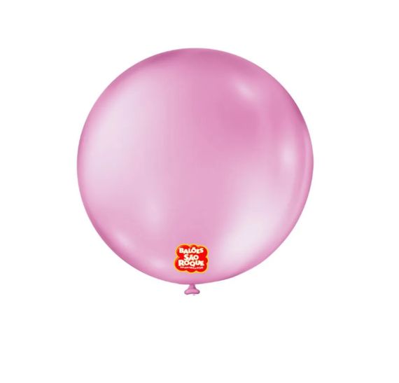 Balão 5" Liso Redondo Rosa Chiclete Pacot...