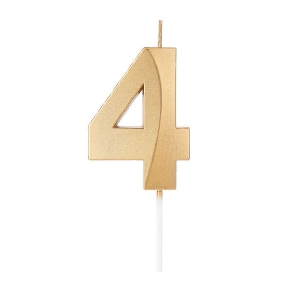 VELA DESIGN DOURADA NUMERO 4