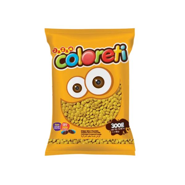 Confete de Chocolate Coloreti Amarelo 300...