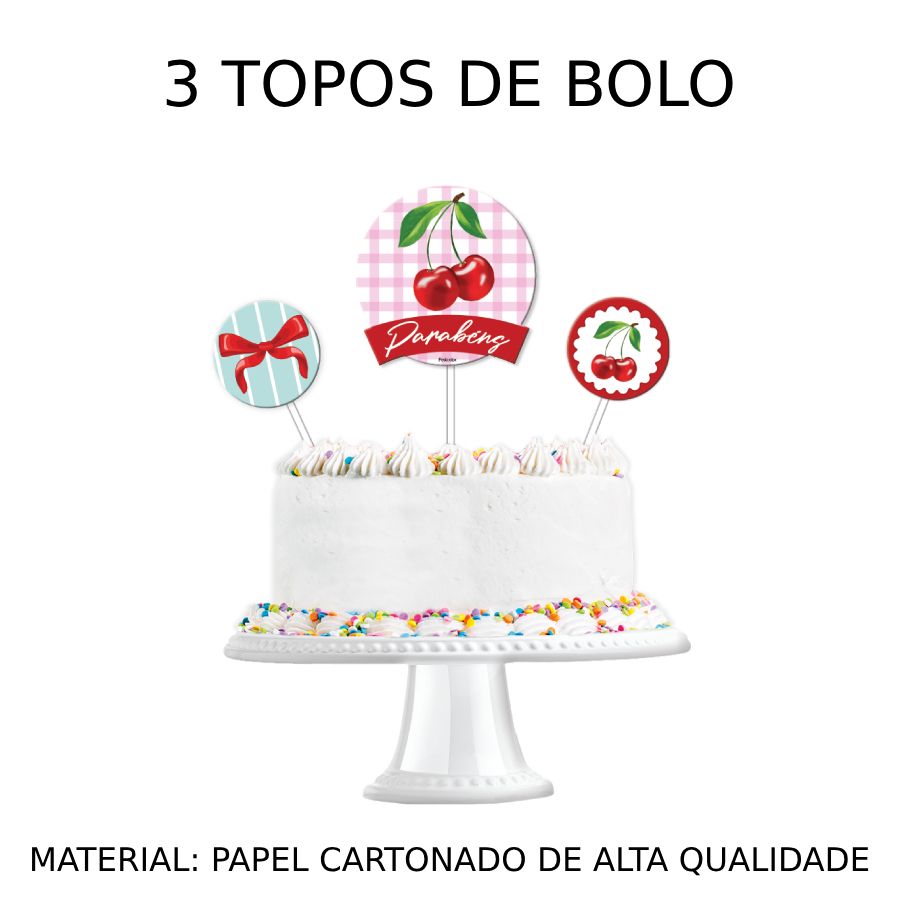 Kit Topo de Bolo Cereja – Festcolor