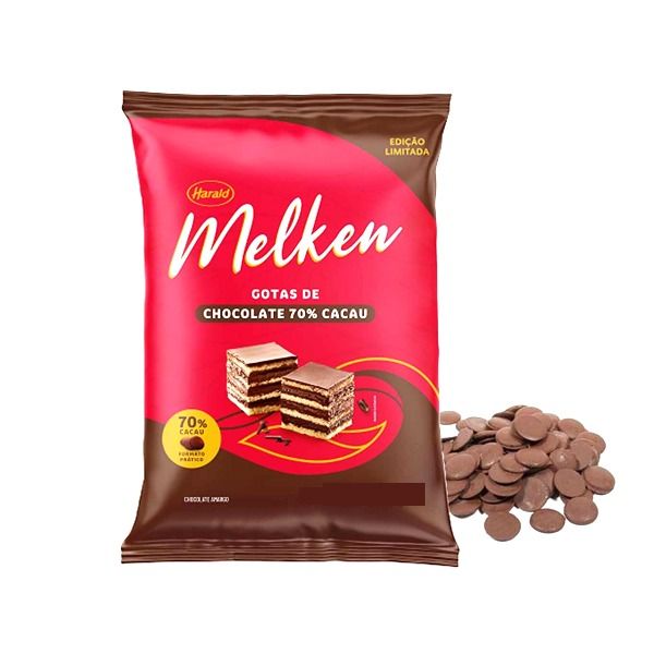 Chocolate Melken Gotas 1kg 70% Cacau Harald