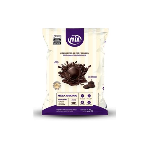 Cobertura Gotas Premium 2kg Meio Amargo Mix Cobertura Gotas Premium 2kg Meio Amargo Mix
