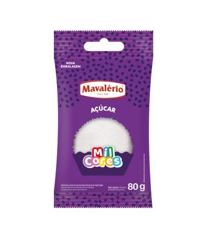 Açúcar Colorido Branco 80g – Mavalério