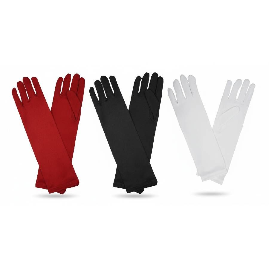 Luva Longa 30cm – Preto, Vermelho e Branco
