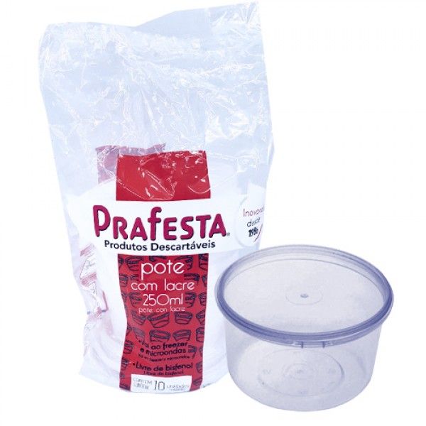 Pote Redondo 250ml com Lacre – 10 Unidades