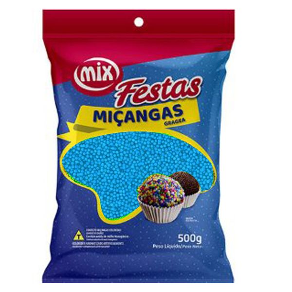 Confeito Miçanga Azul 500g – Mix